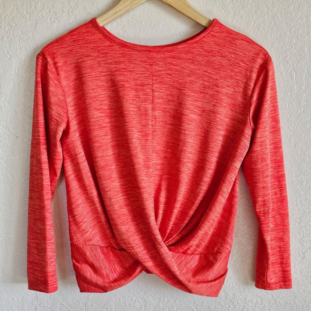 Twist-Back Red Heather Long-Sleeve Athleisure Top By Xersion L